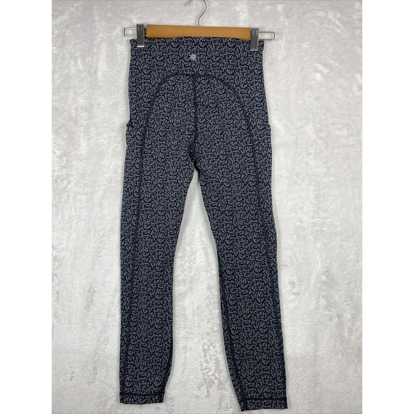 Athleta Women's XSmall Black Ultimate Stash Pocket‎ Textured 7/8 Tight Leggings - Picture 3 of 10